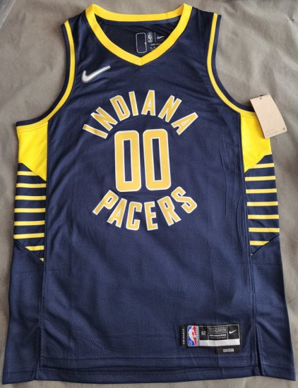 Maillot de Basket #00 Mathurin Indiana Pacers 22-23 Bleu ave diamond logos Imprimé